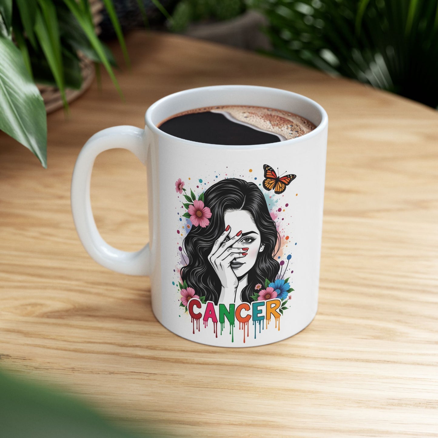 Color Splash Ceramic Cancer Zodiac Mug - 11oz & 15oz Artist Design
