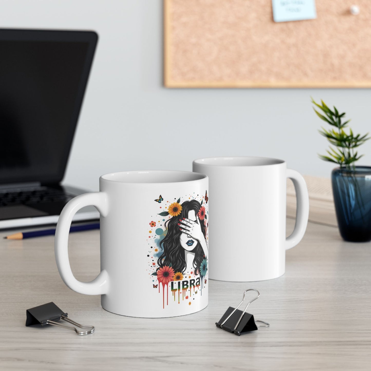 Color Splash Ceramic Libra Zodiac Mug - 11oz & 15oz Artist Design
