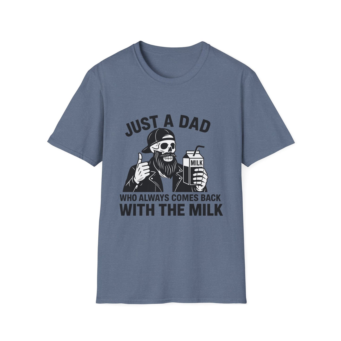 Just a Dad Softstyle T-Shirt, Funny Dad Shirt, Gift for Father's Day, Unisex Tee, Casual Wear, Milk Lover Tee