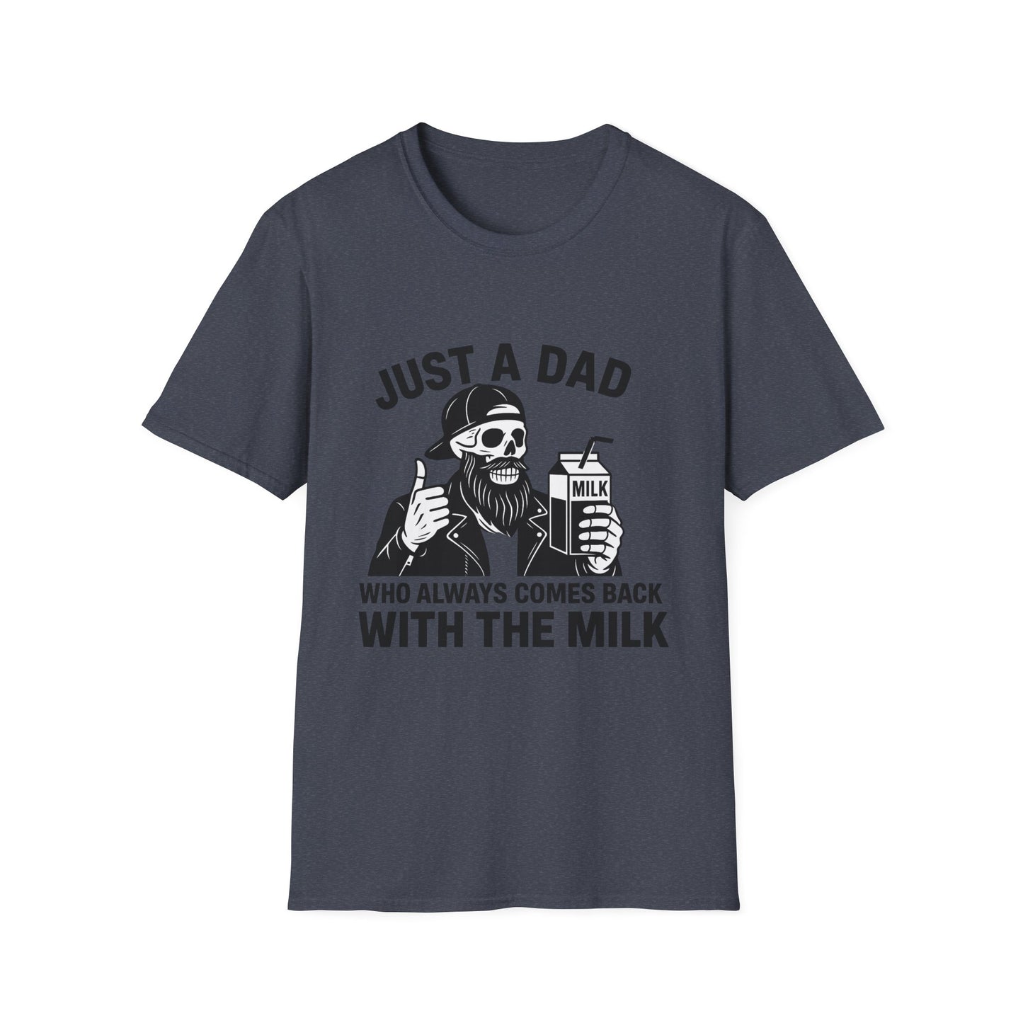 Just a Dad Softstyle T-Shirt, Funny Dad Shirt, Gift for Father's Day, Unisex Tee, Casual Wear, Milk Lover Tee