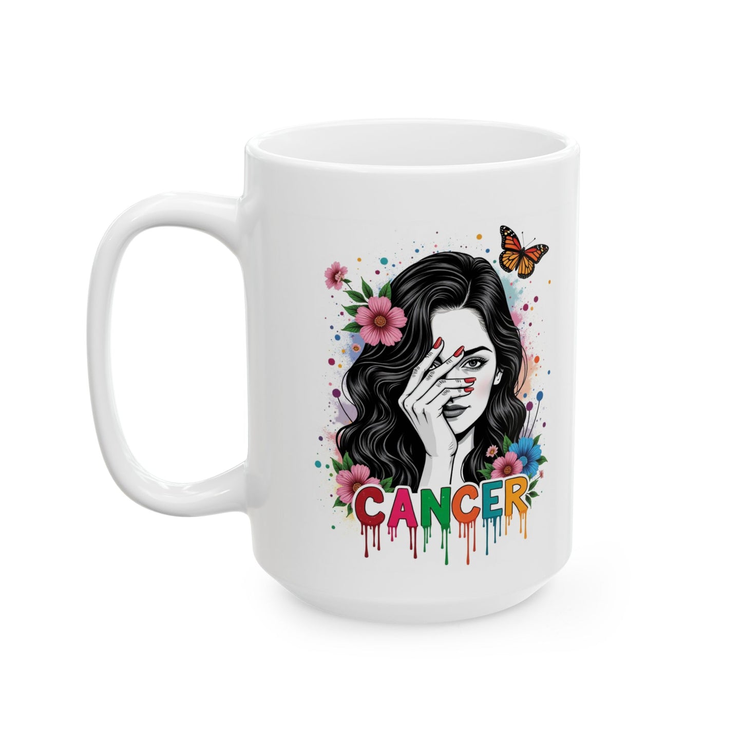 Color Splash Ceramic Cancer Zodiac Mug - 11oz & 15oz Artist Design