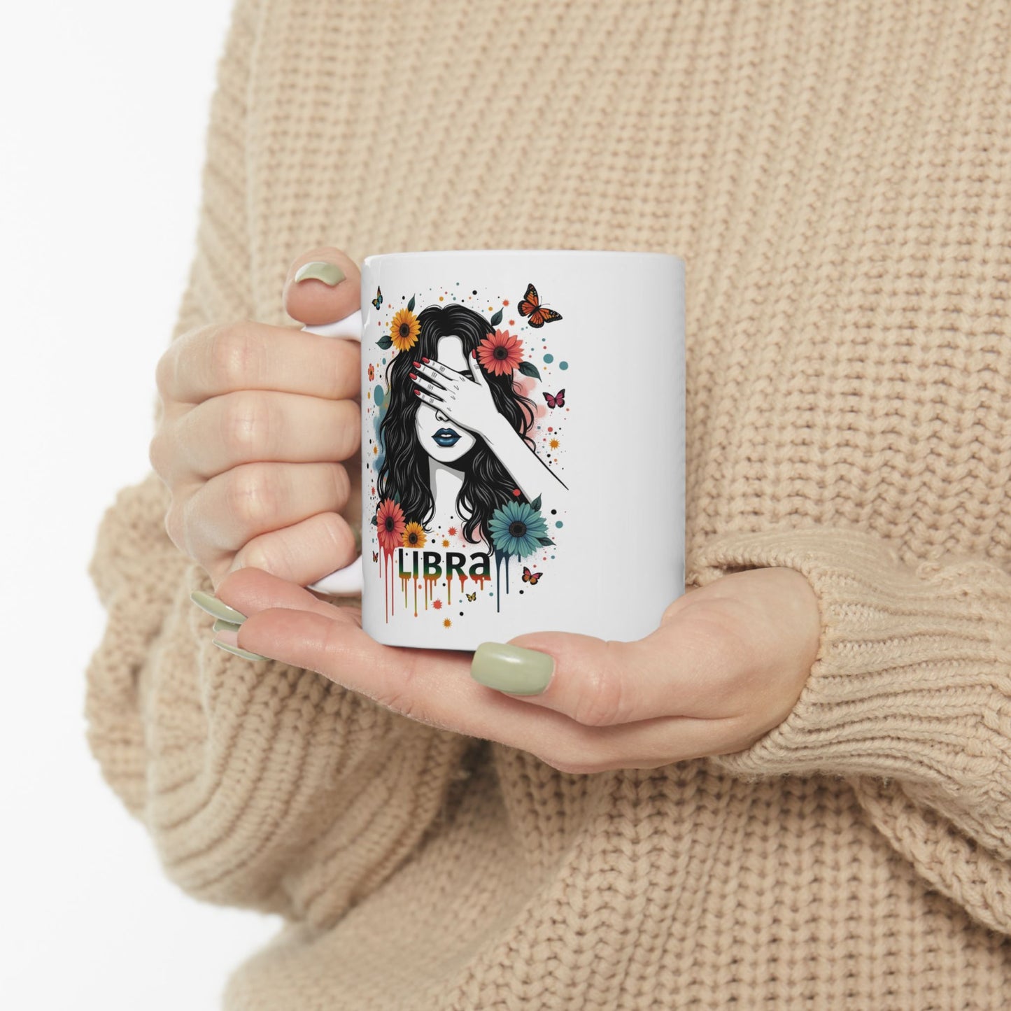 Color Splash Ceramic Libra Zodiac Mug - 11oz & 15oz Artist Design