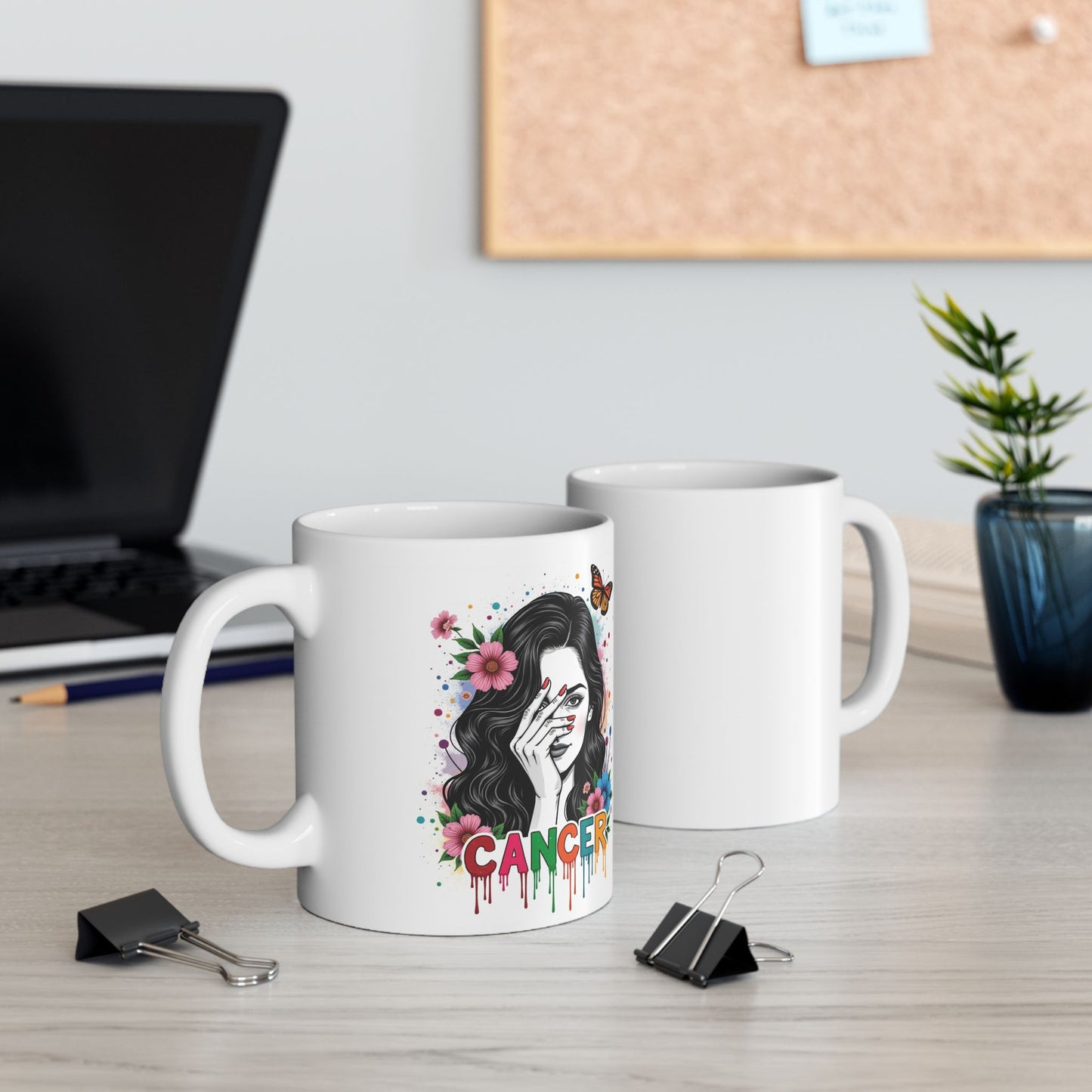 Color Splash Ceramic Cancer Zodiac Mug - 11oz & 15oz Artist Design
