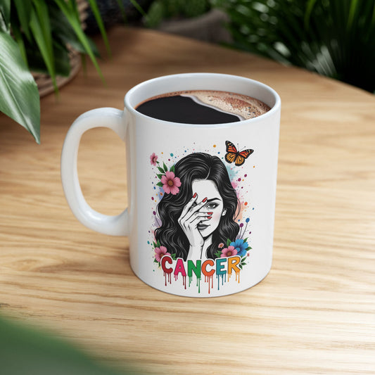 Color Splash Ceramic Cancer Zodiac Mug - 11oz & 15oz Artist Design