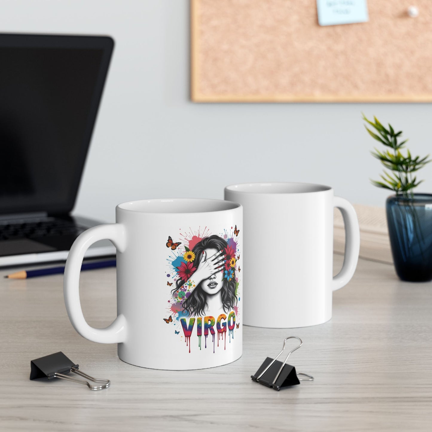 Color Splash Ceramic Virgo Zodiac Mug - 11oz & 15oz Artist Design