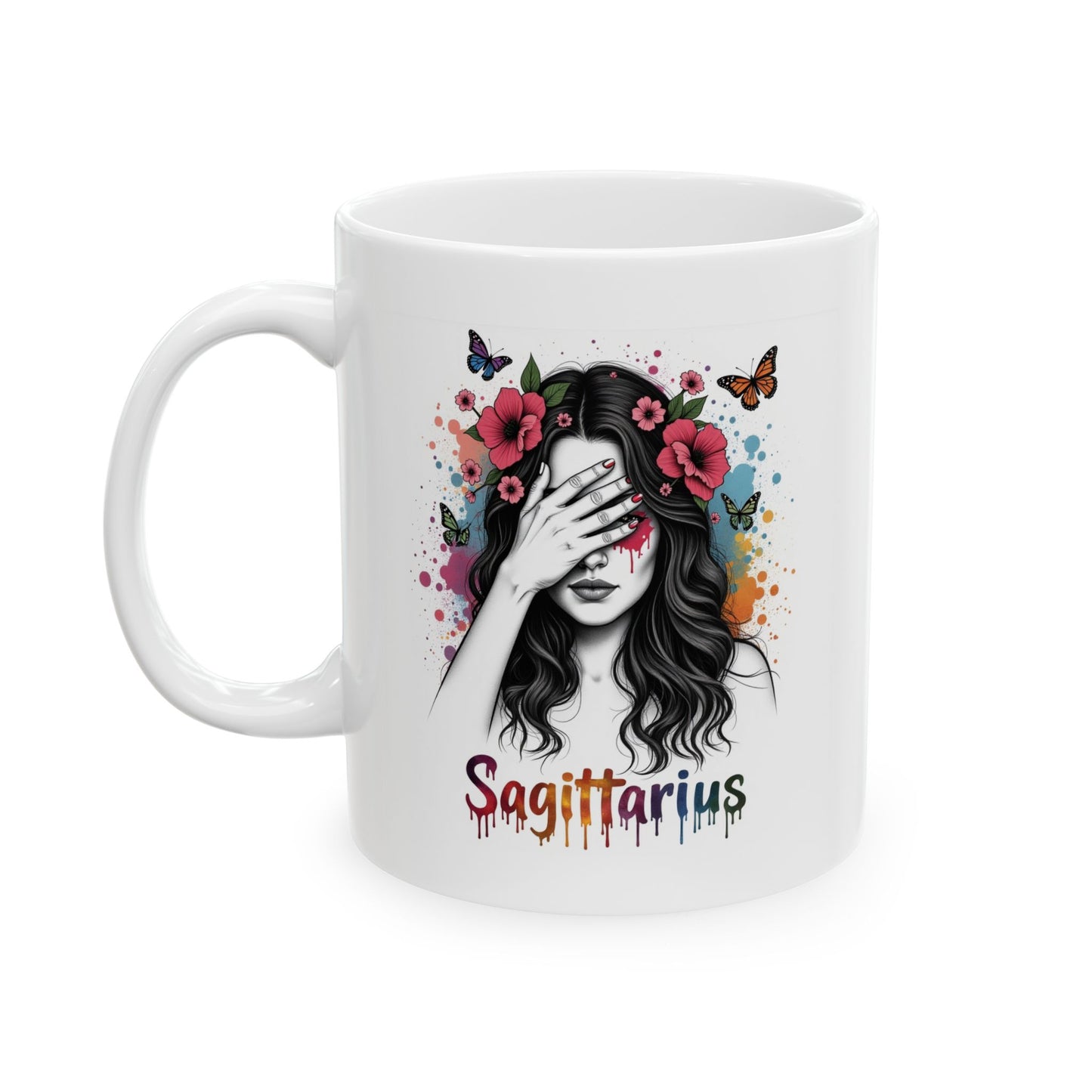 Color Splash Ceramic Sagittarius Zodiac Mug - 11oz & 15oz Artist Design