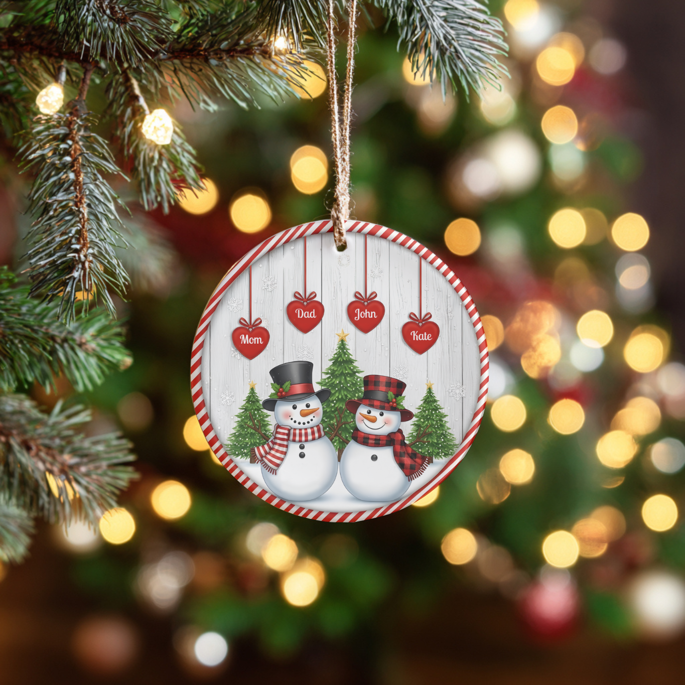 🎄Personalized Snowman Family Name or First Christmas Keepsake