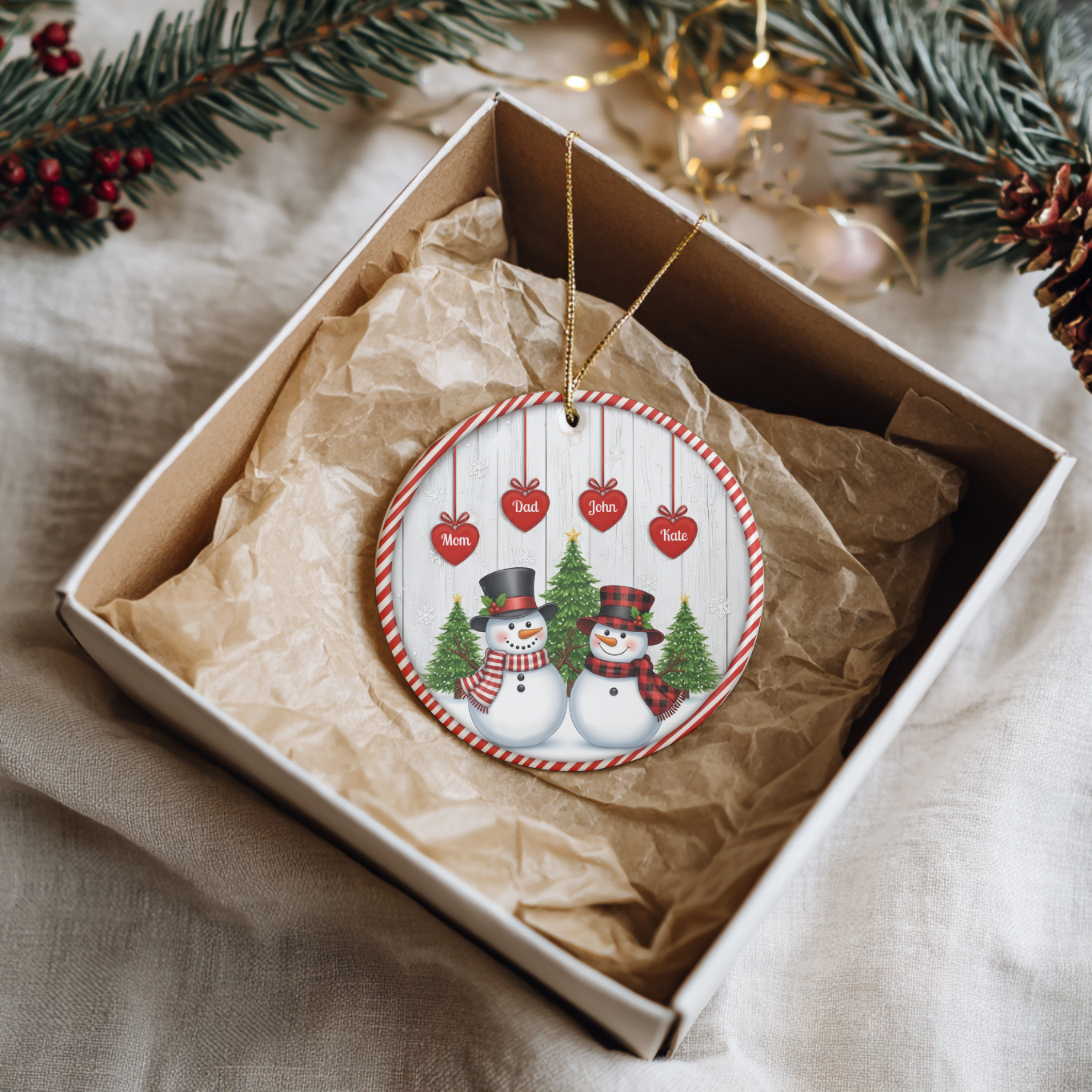 🎄Personalized Snowman Family Name or First Christmas Keepsake