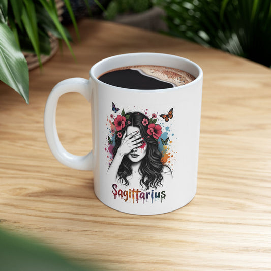 Color Splash Ceramic Sagittarius Zodiac Mug - 11oz & 15oz Artist Design