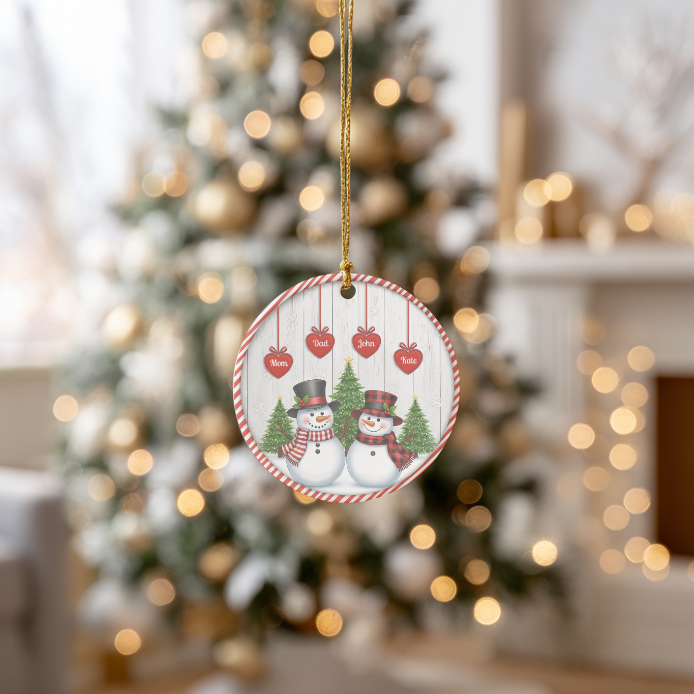 🎄Personalized Snowman Family Name or First Christmas Keepsake