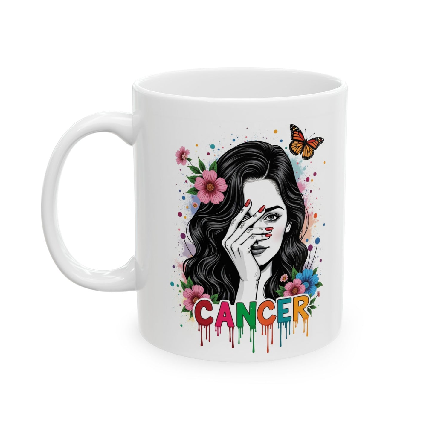 Color Splash Ceramic Cancer Zodiac Mug - 11oz & 15oz Artist Design