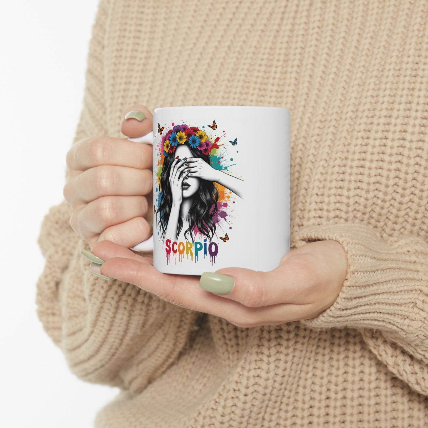 Color Splash Ceramic Scorpio Zodiac Mug - 11oz & 15oz Artist Design
