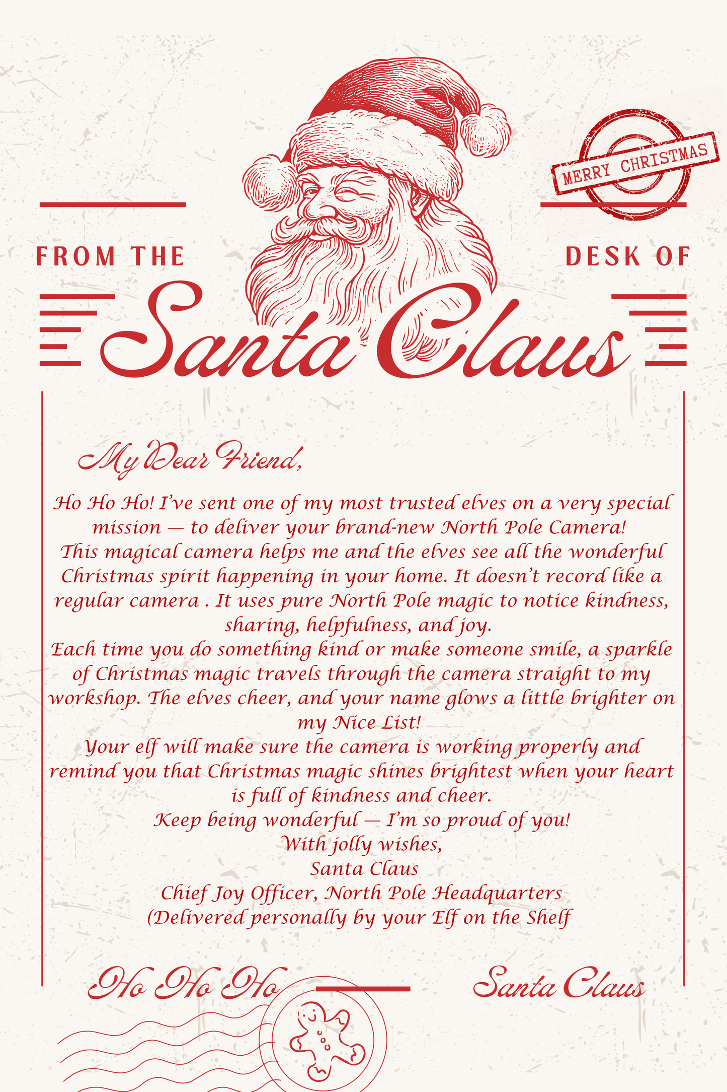 North Pole Ornament - Santa Letter Set – Magical Elf Delivery | Santa Cam Christmas Ornament for Kids